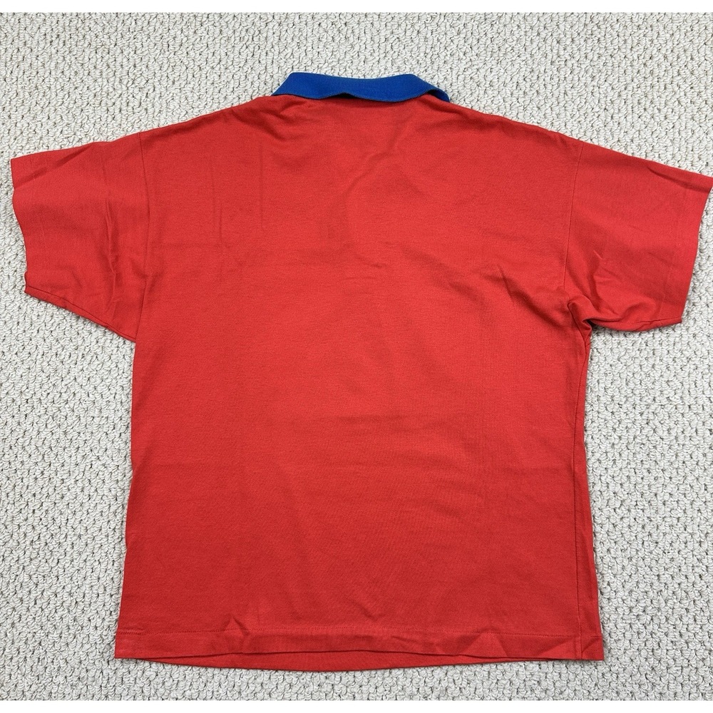 Vtg 80s Coca Cola Rugby Polo Shirt Mens L Coke Wearables 50/50 Logo Made in USA - Picture 2 of 14